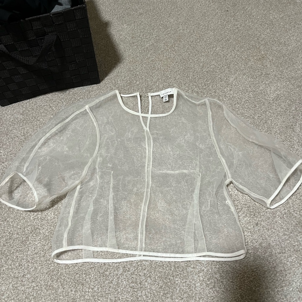 Topshop Sheer White Blouse